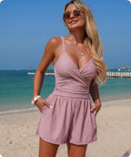 Women's Solid Color Quick-Dry Tankini Set