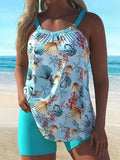 Women's Sky Blue Quick-Dry Two-Piece Tankini