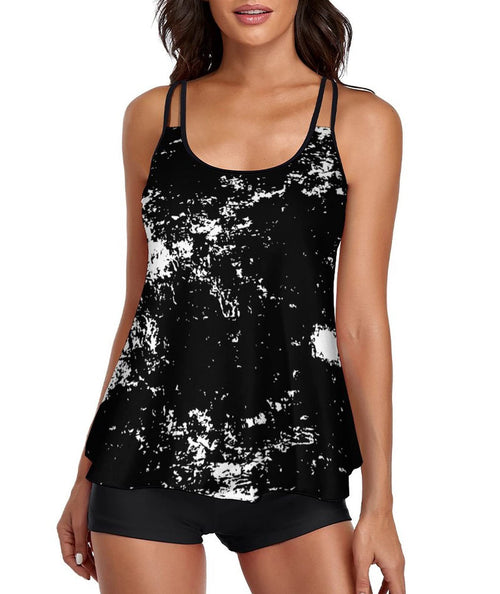 Women's Floral One-Piece Tankini Swimsuit