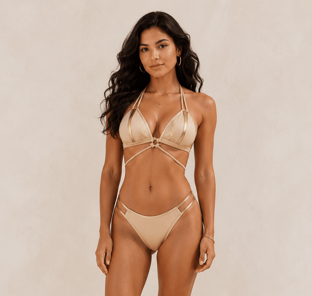 Women's Metallic Bronzing Bikini Swimsuit