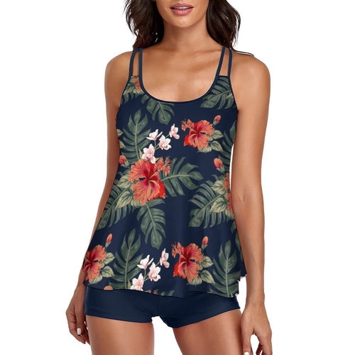 Women's Floral One-Piece Tankini Swimsuit